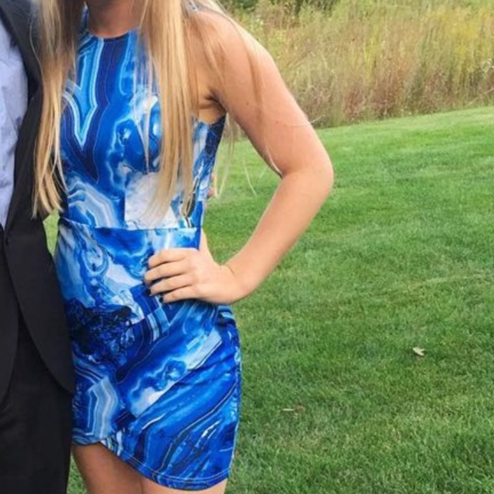 Peppermayo blue marble dress